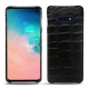 Coque cuir Samsung Galaxy S10E - Crocodile nero