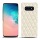 Capa em pele Samsung GaGalaxy S10E - Blanc - Couture ( Bologna - White ) 