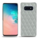 Samsung Galaxy S10E leather cover - Gris - Couture ( Nappa - Pantone W428C ) 