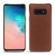 Coque cuir Samsung Galaxy S10E - Marron délicat