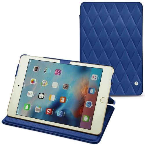 Custodia in pelle Apple iPad mini 4Bleu océan - Couture ( Nappa - Pantone #15458a) 