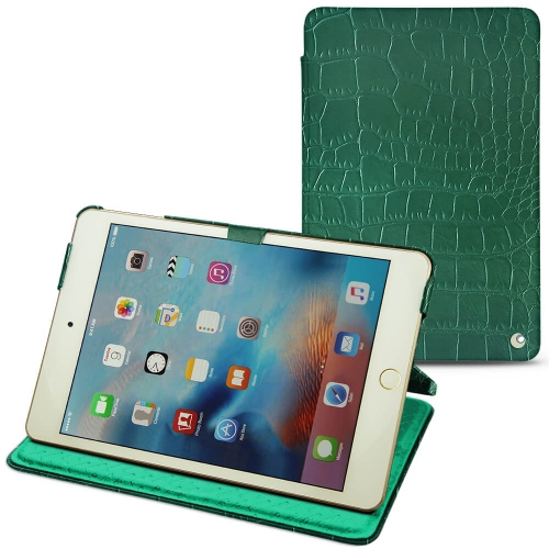 Lederschutzhülle Apple iPad mini 4Crocodile pino ( Pantone #173F35 ) 