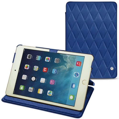 Apple iPad mini 5 leather caseBleu océan - Couture ( Nappa - Pantone #15458a) 