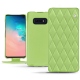 Samsung Galaxy S10E leather case - Vert olive - Couture ( Nappa - Pantone 578U ) 