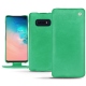 Housse cuir Samsung Galaxy S10E - Menthe vintage ( Pantone 562C ) 