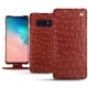 Capa em pele Samsung Galaxy S10E - Autruche ciliegia