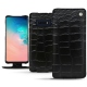 Custodia in pelle Samsung Galaxy S10E - Crocodile nero