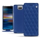 Capa em pele Sony Xperia 10 - Bleu océan - Couture ( Nappa - Pantone 293C ) 