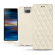Housse cuir Sony Xperia 10 - Blanc escumo - Couture
