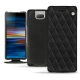 Custodia in pelle Sony Xperia 10 - Negre poudro - Couture