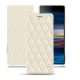 Custodia in pelle Sony Xperia 10 - Blanc - Couture ( Bologna - White ) 