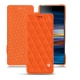 Housse cuir Sony Xperia 10 Plus - Orange fluo - Couture