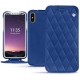 Housse cuir Apple iPhone Xs - Bleu océan - Couture ( Nappa - Pantone 293C ) 