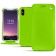 가죽 커버 Apple iPhone Xs - Vert fluo