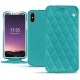 Apple iPhone Xs leather case - Bleu fluo - Couture