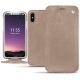 Housse cuir Apple iPhone Xs - Taupe vintage ( Pantone 7530C ) 
