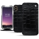 Custodia in pelle Apple iPhone Xs - Crocodile nero