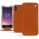 가죽 커버 Apple iPhone Xs - Orange vibrant