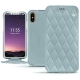 Funda de piel Apple iPhone X - Bleu ciel - Couture ( Nappa - Pantone 277C ) 
