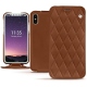 Custodia in pelle Apple iPhone X - Marron - Couture ( Nappa - Pantone 1615C ) 