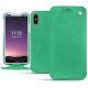 Apple iPhone X leather case - Menthe vintage ( Pantone 562C ) 