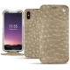 Housse cuir Apple iPhone X - Autruche desert