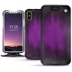 Apple iPhone X leather case - Violet Patine