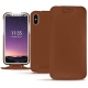 Housse cuir Apple iPhone X - Marron PU