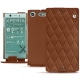 Sony Xperia XZ1 Compact leather case - Marron - Couture ( Nappa - Pantone 1615C ) 