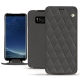 Housse cuir Samsung Galaxy S8 - Anthracite - Couture ( Pantone 424C ) 