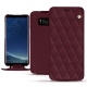 Housse cuir Samsung Galaxy S8 - Lie de vin - Couture ( Pantone 5115C ) 