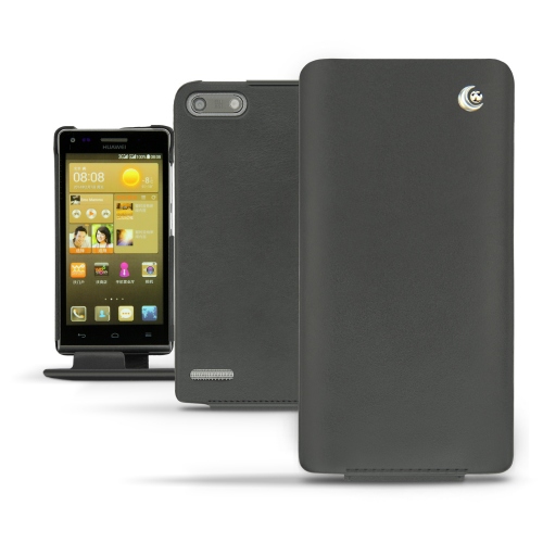 Huawei Ascend G6  leather case - Noir ( Nappa - Black ) 
