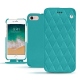 Apple iPhone 7 leather case - Bleu fluo - Couture