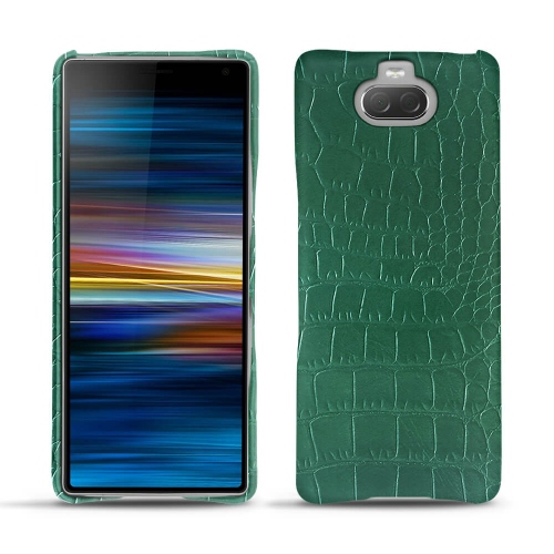 硬质真皮保护套 Sony Xperia 10Crocodile pino ( Pantone #173F35 ) 