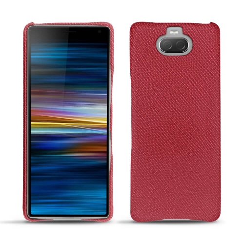 Sony Xperia 10 leather coverRouge passion ( Pantone #a6192e ) 