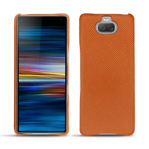 Capa em pele Sony Xperia 10Orange vibrant ( Pantone #e36b39 ) 