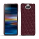 Coque cuir Sony Xperia 10 Plus - Lie de vin - Couture ( Pantone 5115C ) 