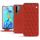 Housse cuir Huawei P30 Pro - Papaye - Couture ( Pantone 180C ) 