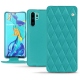 Housse cuir Huawei P30 Pro - Bleu fluo - Couture