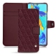 Huawei P30 Pro leather case - Lie de vin - Couture ( Pantone 5115C ) 