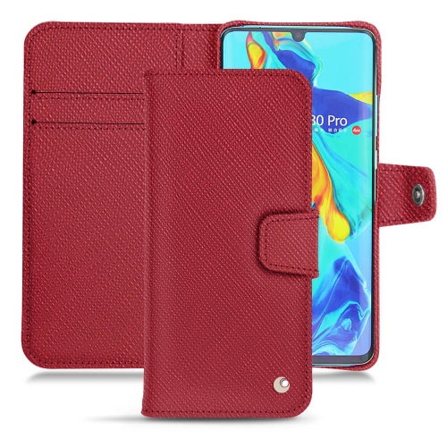 Huawei P30 Pro leather caseRouge passion ( Pantone #a6192e ) 