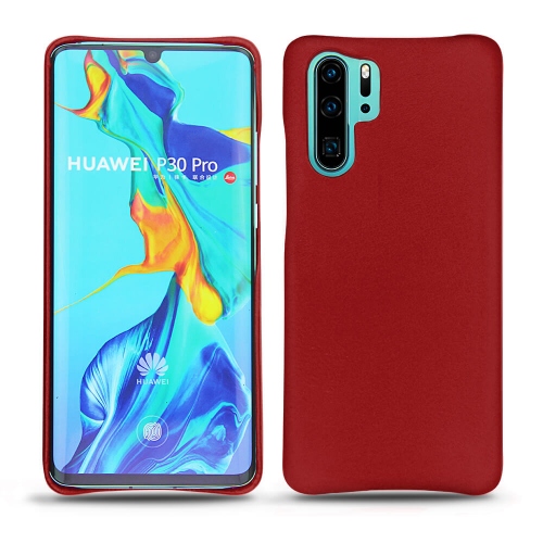 Protections en cuir (housses, coques, étuis) fabriquées main pour Huawei P30 Pro Rouge ( Nappa - Pantone #d50032 ) 