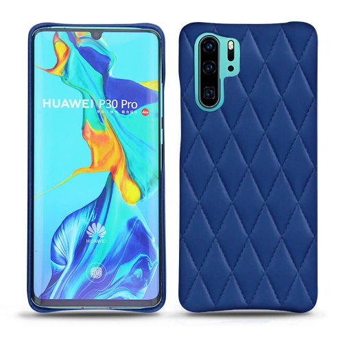 Lederschutzhülle Huawei P30 ProBleu océan - Couture ( Nappa - Pantone #15458a) 