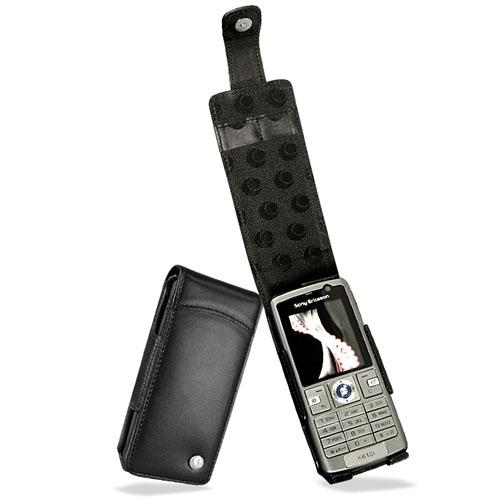 Astuccio in pelle Sony Ericsson K610i  - Noir ( Nappa - Black ) 
