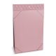 Porte-menu de table A5 - Rose - Couture ( Nappa - Pantone 2365C ) 