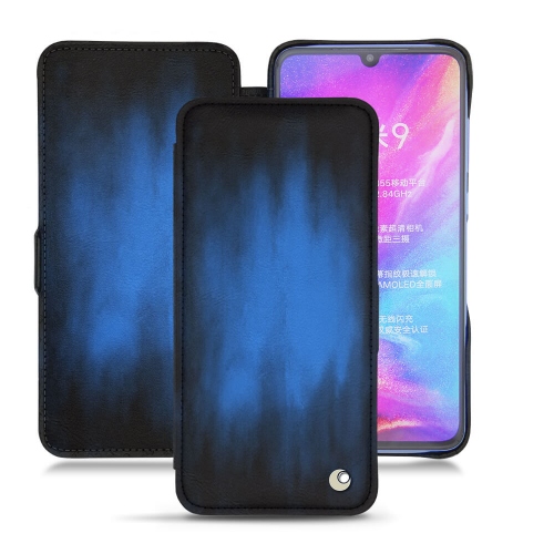 Custodia in pelle di lusso e guscio per Xiaomi Mi 9Bleu Patine