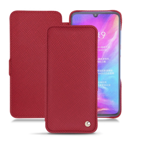 Xiaomi Mi 9用高級レザーケース＆シェルRouge passion ( Pantone #a6192e ) 