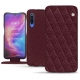 Xiaomi Mi 9 leather case - Lie de vin - Couture ( Pantone 5115C ) 