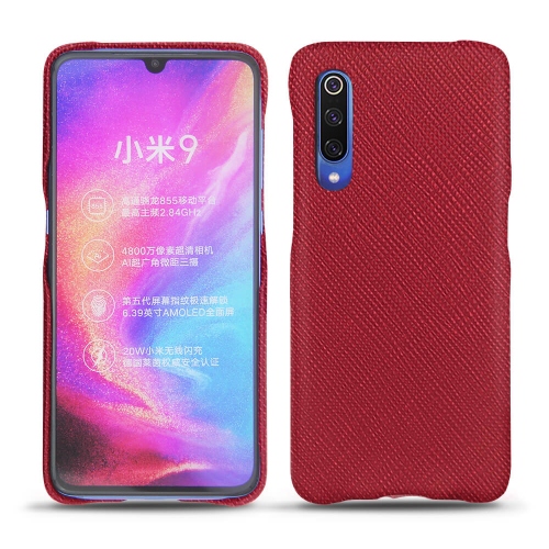 Capa em pele Xiaomi Mi 9Rouge passion ( Pantone #a6192e ) 