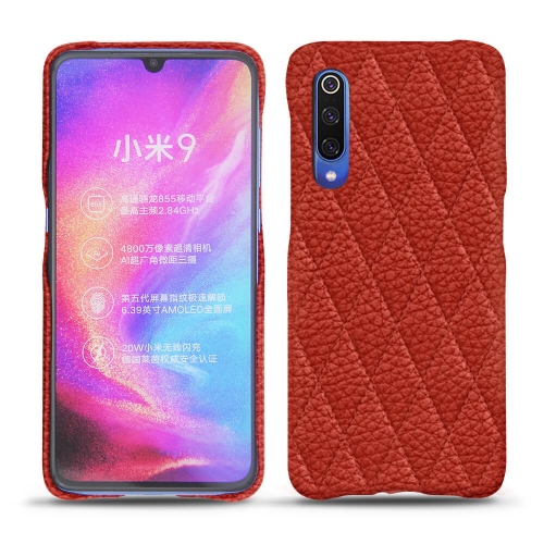 Custodia in pelle Xiaomi Mi 9Papaye - Couture ( Pantone #b54317 ) 